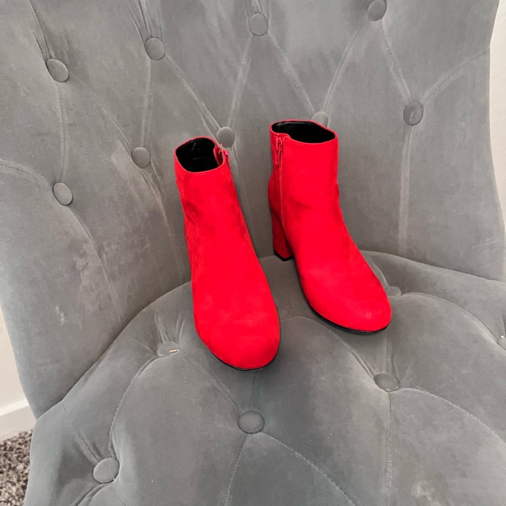 Elegant Red Ankle Booties